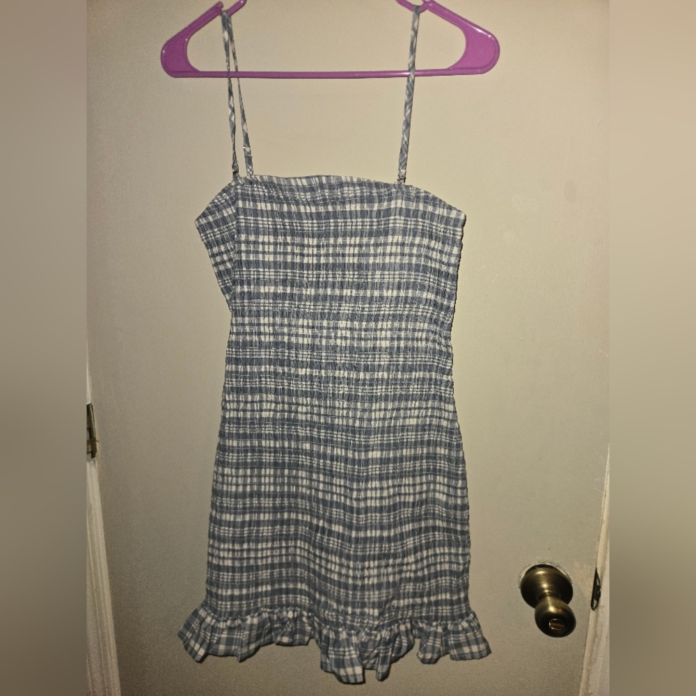 Wild Fable Blue and White Plaid Mini Dress